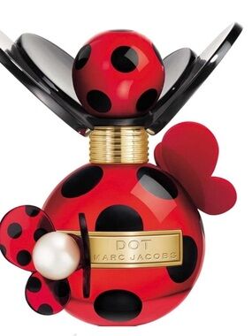 Marc Jacobs DOT Red with Black Polka Dots Floral Accent Bottle